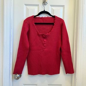 Burgundy sweater top